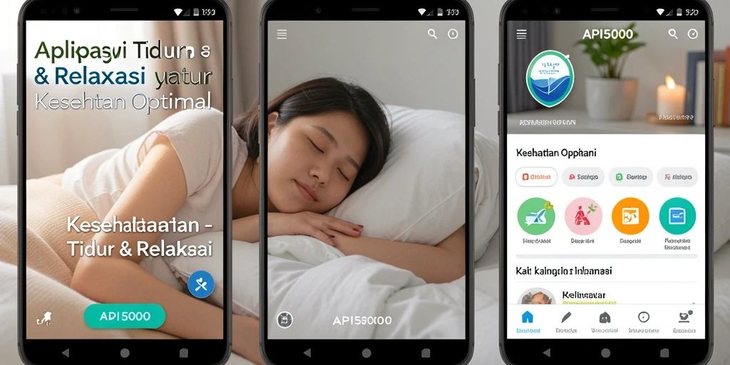 Tampilan antarmuka aplikasi API5000 dengan fitur tidur dan relaksasi.