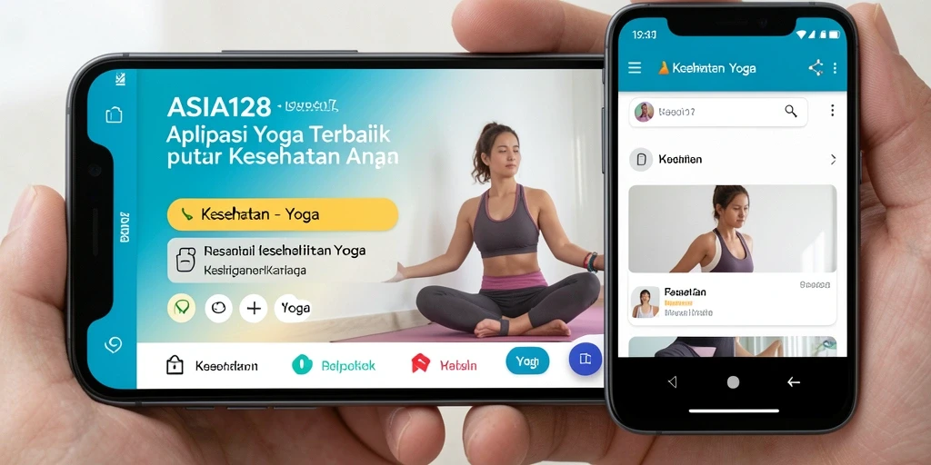 Antarmuka ASIA128 menampilkan berbagai opsi latihan yoga yang menarik.
