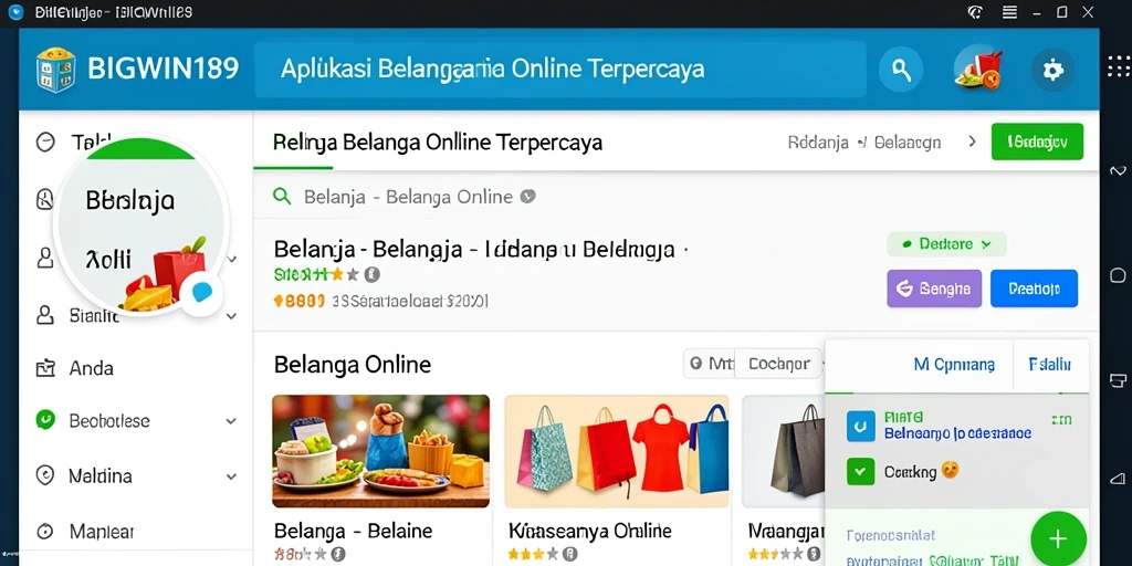 Tampilan antarmuka utama BIGWIN189 untuk belanja online.