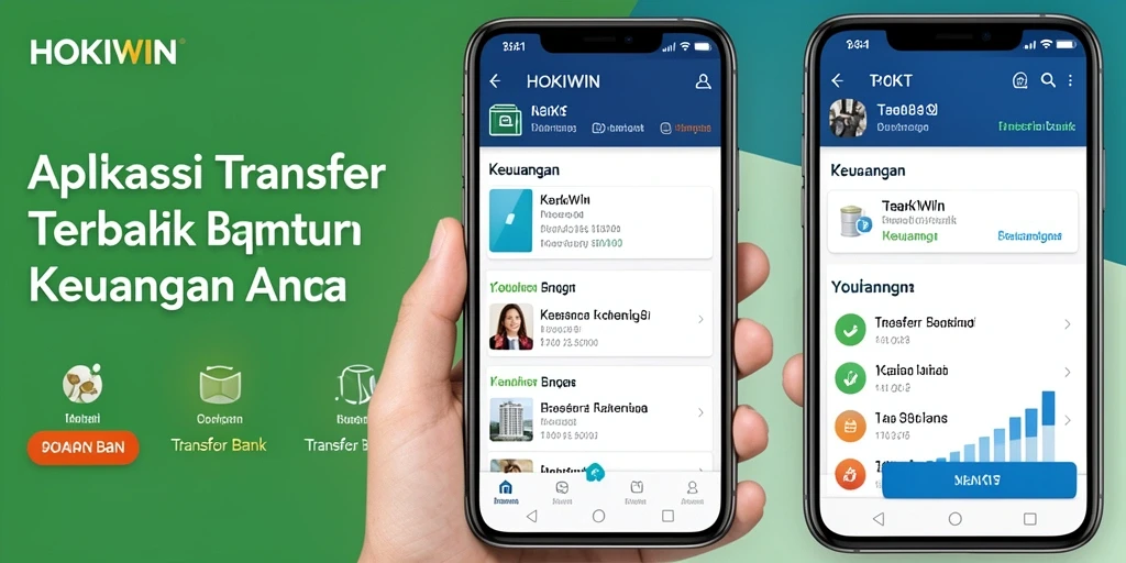 Antarmuka aplikasi HOKIWIN untuk transfer bank yang mudah dan cepat.