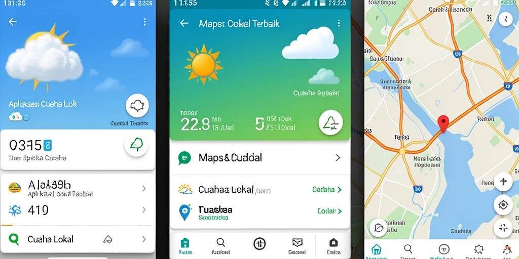 Tampilan antarmuka aplikasi Cuaca Lokal ME355 yang informatif.